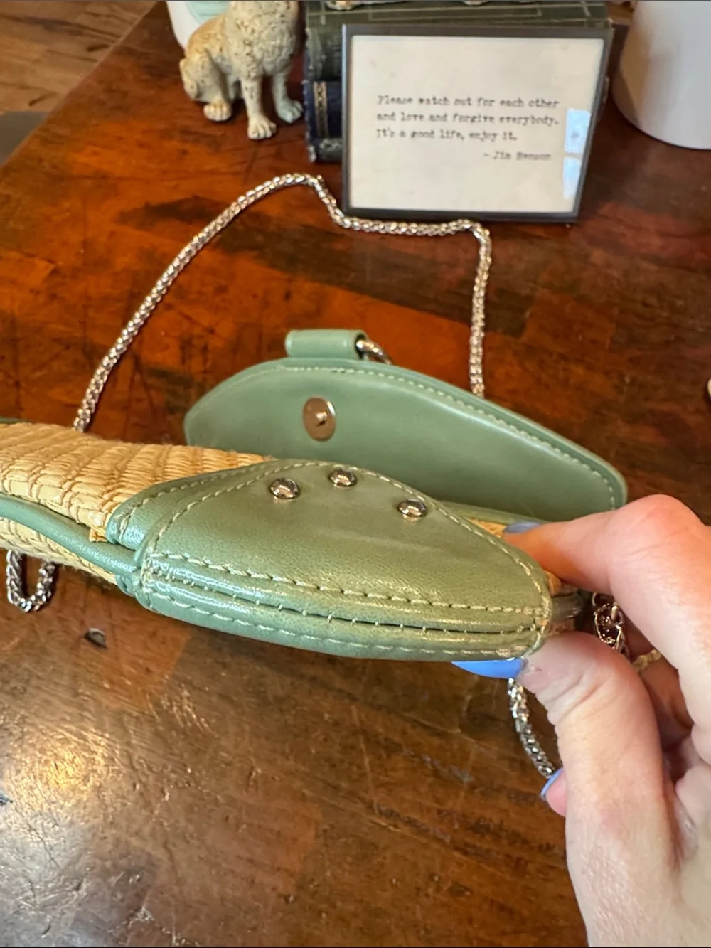 Urban Outfitters Mint Green Woven Crossbody Bag